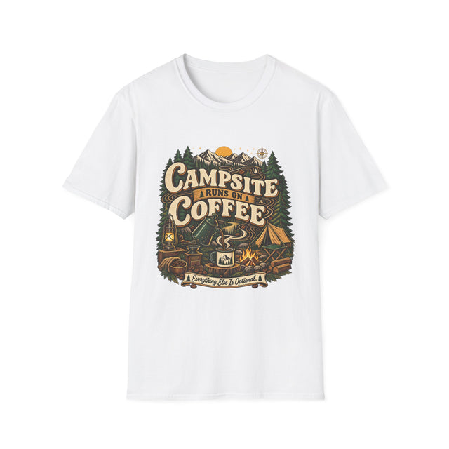 CAMPSITE RUNS ON COFFEE T-SHIRTS