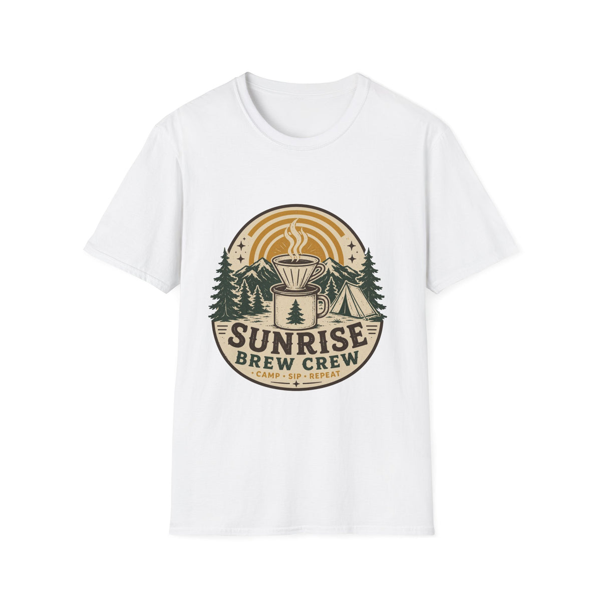 Sunrise Brew Crew Camp Sip Repeat  T-Shirt